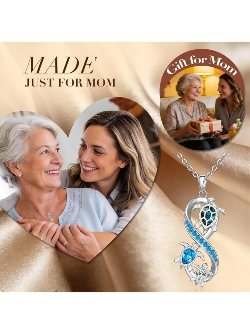 Sterling Silver Sea Turtle Pendant Necklace for Women | Blue Opal Ocean Jewelry